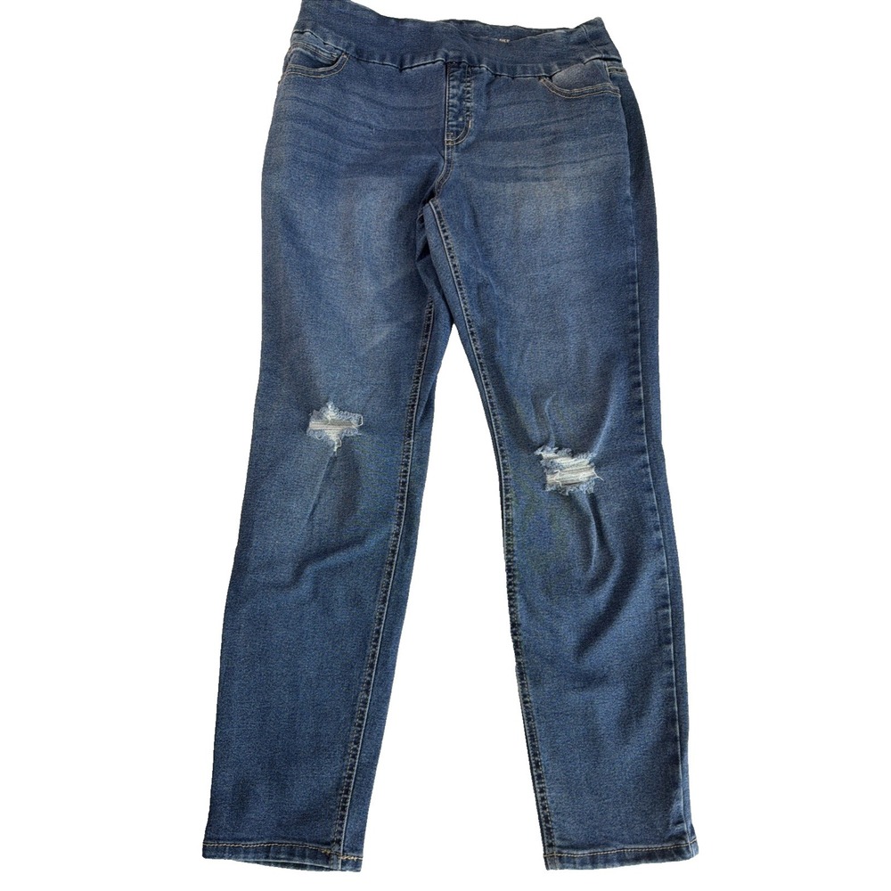 BB7~ Women's Stitchstar Mid Rise Size Lg Skinny Jean Med Wash 28" Inseam